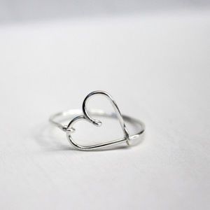 COPY - Dainty Sterling silver Heart shaped ring handmade